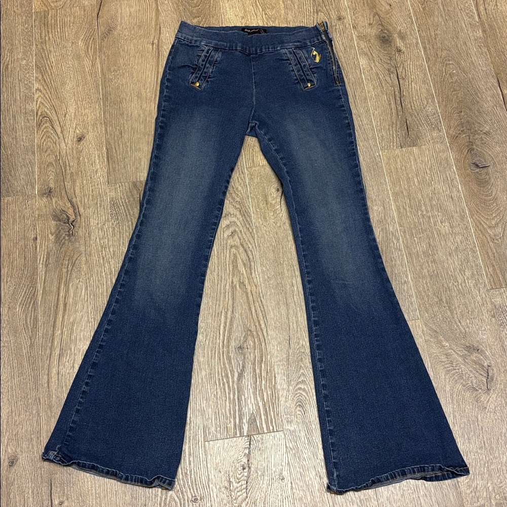 Baby Phat Women's Blue Flare Jeans (size 9)
